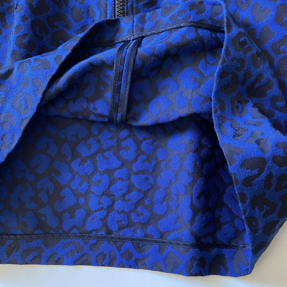 NWT 3.1 Phillip Lim Navy Blue & Black Cheetah Print Skirt Sz 8 MSRP $350 - Picture 4 of 9